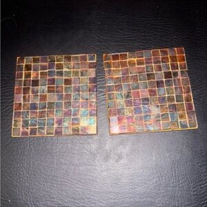 Iridescent Mosaic Square Coasters - Set of 2